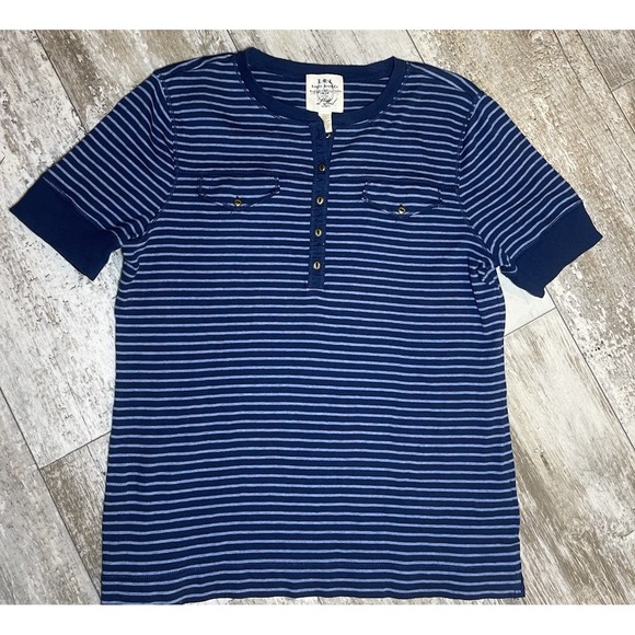 Lauren Jeans Co. Tops - Lauren‎ Jeans Co Top Womens Size Large  Blue Striped Cotton Vintage